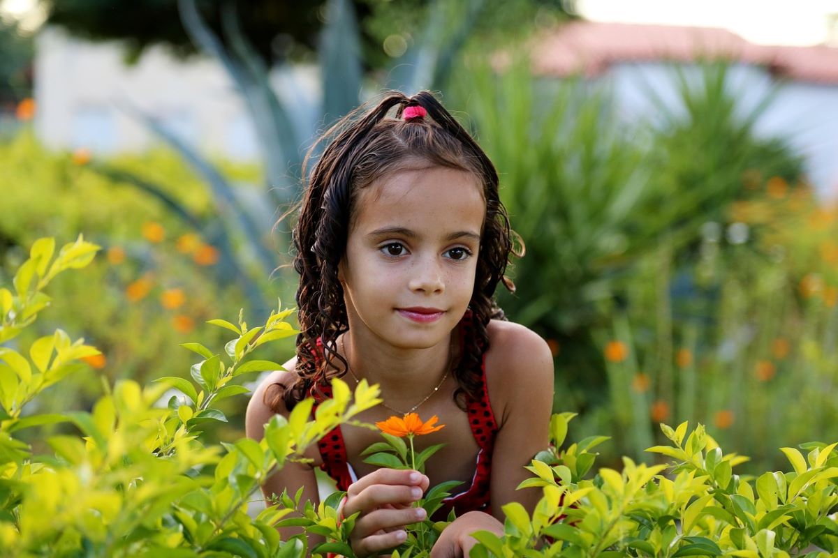 girl in garden